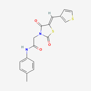 molecular formula C17H14N2O3S2 B4908805 2-[2,4-dioxo-5-(3-thienylmethylene)-1,3-thiazolidin-3-yl]-N-(4-methylphenyl)acetamide 