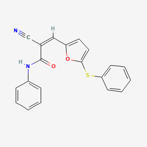 2-cyano-N-phenyl-3-[5-(phenylthio)-2-furyl]acrylamide