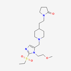 molecular formula C20H34N4O4S B4908830 1-[2-(1-{[2-(ethylsulfonyl)-1-(2-methoxyethyl)-1H-imidazol-5-yl]methyl}-4-piperidinyl)ethyl]-2-pyrrolidinone 