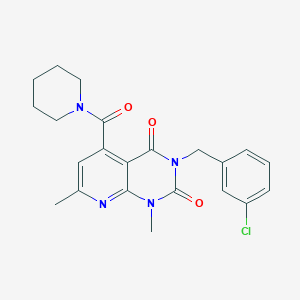 3-[(3-CHLOROPHENYL)METHYL]-1,7-DIMETHYL-5-(PIPERIDINE-1-CARBONYL)-1H,2H,3H,4H-PYRIDO[2,3-D]PYRIMIDINE-2,4-DIONE