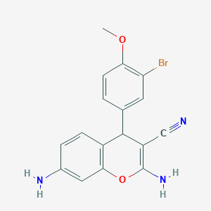 molecular formula C17H14BrN3O2 B4908841 2,7-diamino-4-(3-bromo-4-methoxyphenyl)-4H-chromene-3-carbonitrile 