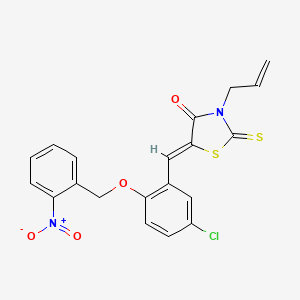 (5Z)-5-[[5-chloro-2-[(2-nitrophenyl)methoxy]phenyl]methylidene]-3-prop-2-enyl-2-sulfanylidene-1,3-thiazolidin-4-one