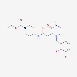 Ethyl 4-[[2-[1-[(2,3-difluorophenyl)methyl]-3-oxopiperazin-2-yl]acetyl]amino]piperidine-1-carboxylate