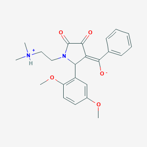 molecular formula C23H26N2O5 B490892 (E)-[2-(2,5-dimethoxyphenyl)-1-[2-(dimethylazaniumyl)ethyl]-4,5-dioxopyrrolidin-3-ylidene]-phenylmethanolate CAS No. 337923-28-1