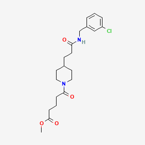 methyl 5-(4-{3-[(3-chlorobenzyl)amino]-3-oxopropyl}-1-piperidinyl)-5-oxopentanoate