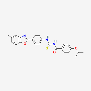 N-{[4-(5-methyl-1,3-benzoxazol-2-yl)phenyl]carbamothioyl}-4-(propan-2-yloxy)benzamide