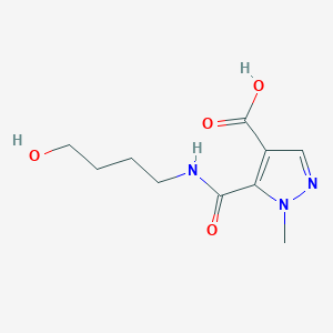 molecular formula C10H15N3O4 B4908952 5-{[(4-hydroxybutyl)amino]carbonyl}-1-methyl-1H-pyrazole-4-carboxylic acid 