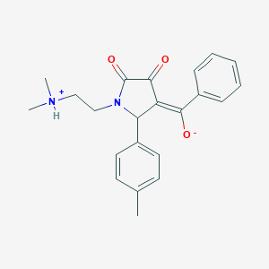 molecular formula C22H24N2O3 B490896 (E)-[1-[2-(dimethylazaniumyl)ethyl]-2-(4-methylphenyl)-4,5-dioxopyrrolidin-3-ylidene]-phenylmethanolate CAS No. 337923-12-3