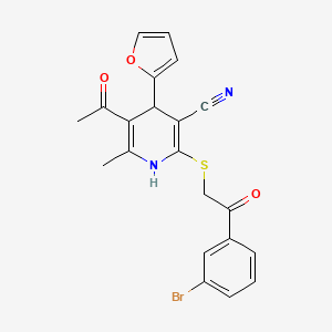 molecular formula C21H17BrN2O3S B4908961 5-acetyl-2-{[2-(3-bromophenyl)-2-oxoethyl]thio}-4-(2-furyl)-6-methyl-1,4-dihydro-3-pyridinecarbonitrile 