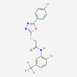 2-{[5-(4-chlorophenyl)-1,3,4-oxadiazol-2-yl]thio}-N-[2-chloro-5-(trifluoromethyl)phenyl]acetamide