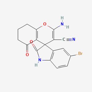 2-amino-5'-bromo-2',5-dioxo-1',2',5,6,7,8-hexahydrospiro[chromene-4,3'-indole]-3-carbonitrile