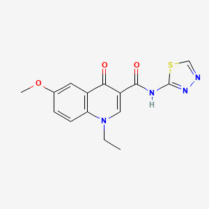 1-ethyl-6-methoxy-4-oxo-N-[(2Z)-1,3,4-thiadiazol-2(3H)-ylidene]-1,4-dihydroquinoline-3-carboxamide