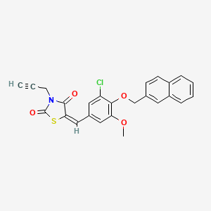 (5E)-5-[3-chloro-5-methoxy-4-(naphthalen-2-ylmethoxy)benzylidene]-3-(prop-2-yn-1-yl)-1,3-thiazolidine-2,4-dione