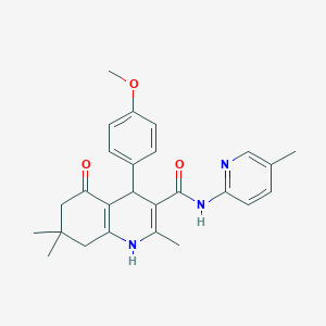 molecular formula C26H29N3O3 B4909064 4-(4-methoxyphenyl)-2,7,7-trimethyl-N-(5-methyl-2-pyridinyl)-5-oxo-1,4,5,6,7,8-hexahydro-3-quinolinecarboxamide 