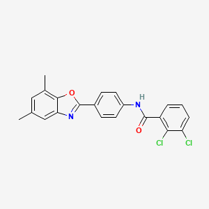 molecular formula C22H16Cl2N2O2 B4909071 2,3-dichloro-N-[4-(5,7-dimethyl-1,3-benzoxazol-2-yl)phenyl]benzamide 