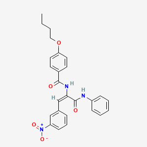 N-[(E)-3-anilino-1-(3-nitrophenyl)-3-oxoprop-1-en-2-yl]-4-butoxybenzamide