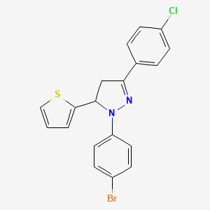 1-(4-bromophenyl)-3-(4-chlorophenyl)-5-(2-thienyl)-4,5-dihydro-1H-pyrazole