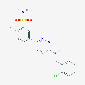 5-{6-[(2-chlorobenzyl)amino]-3-pyridazinyl}-N,2-dimethylbenzenesulfonamide