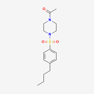 molecular formula C16H24N2O3S B4909163 1-{4-[(4-BUTYLPHENYL)SULFONYL]PIPERAZINO}-1-ETHANONE 