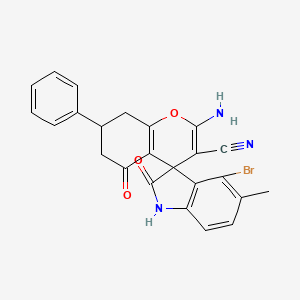 molecular formula C24H18BrN3O3 B4909176 2'-amino-4-bromo-5-methyl-2,5'-dioxo-7'-phenylspiro[1H-indole-3,4'-7,8-dihydro-6H-chromene]-3'-carbonitrile 