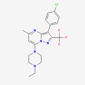 1-[3-(4-CHLOROPHENYL)-5-METHYL-2-(TRIFLUOROMETHYL)PYRAZOLO[1,5-A]PYRIMIDIN-7-YL]-4-ETHYLPIPERAZINE