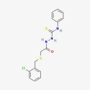 molecular formula C16H16ClN3OS2 B4909199 2-{[(2-chlorobenzyl)thio]acetyl}-N-phenylhydrazinecarbothioamide 