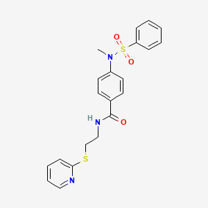 4-[benzenesulfonyl(methyl)amino]-N-(2-pyridin-2-ylsulfanylethyl)benzamide