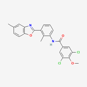 3,5-dichloro-4-methoxy-N-[2-methyl-3-(5-methyl-1,3-benzoxazol-2-yl)phenyl]benzamide