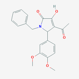 molecular formula C21H21NO5 B490928 4-acetyl-1-benzyl-5-(3,4-dimethoxyphenyl)-3-hydroxy-1,5-dihydro-2H-pyrrol-2-one CAS No. 339310-85-9