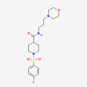 1-(4-fluorophenyl)sulfonyl-N-(3-morpholin-4-ylpropyl)piperidine-4-carboxamide