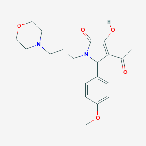 molecular formula C20H26N2O5 B490933 4-acetyl-3-hydroxy-5-(4-methoxyphenyl)-1-[3-(4-morpholinyl)propyl]-1,5-dihydro-2H-pyrrol-2-one CAS No. 440096-39-9