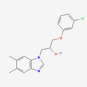 molecular formula C18H19ClN2O2 B4909333 1-(3-chlorophenoxy)-3-(5,6-dimethyl-1H-benzimidazol-1-yl)propan-2-ol 