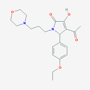 molecular formula C21H28N2O5 B490935 4-acetyl-5-(4-ethoxyphenyl)-3-hydroxy-1-[3-(4-morpholinyl)propyl]-1,5-dihydro-2H-pyrrol-2-one CAS No. 440096-44-6