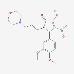 molecular formula C21H28N2O6 B490937 4-acetyl-5-(3,4-dimethoxyphenyl)-3-hydroxy-1-[3-(4-morpholinyl)propyl]-1,5-dihydro-2H-pyrrol-2-one CAS No. 440096-47-9