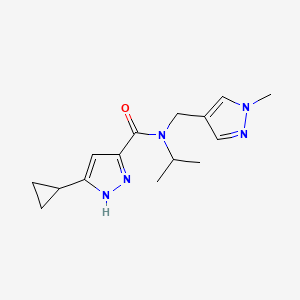 molecular formula C15H21N5O B4909373 3-cyclopropyl-N-isopropyl-N-[(1-methyl-1H-pyrazol-4-yl)methyl]-1H-pyrazole-5-carboxamide 