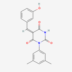 (5E)-1-(3,5-dimethylphenyl)-5-(3-hydroxybenzylidene)pyrimidine-2,4,6(1H,3H,5H)-trione