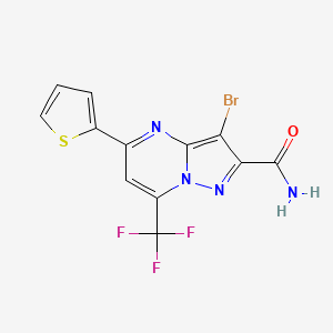 3-Bromo-5-thiophen-2-yl-7-(trifluoromethyl)pyrazolo[1,5-a]pyrimidine-2-carboxamide