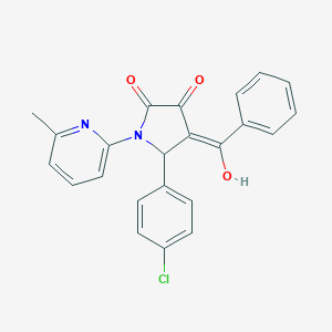 molecular formula C23H17ClN2O3 B490943 4-benzoyl-5-(4-chlorophenyl)-3-hydroxy-1-(6-methyl-2-pyridinyl)-1,5-dihydro-2H-pyrrol-2-one CAS No. 384369-78-2