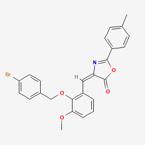 4-((E)-1-{2-[(4-BROMOBENZYL)OXY]-3-METHOXYPHENYL}METHYLIDENE)-2-(4-METHYLPHENYL)-1,3-OXAZOL-5(4H)-ONE