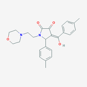 molecular formula C25H28N2O4 B490946 (4E)-4-[hydroxy-(4-methylphenyl)methylidene]-5-(4-methylphenyl)-1-(2-morpholin-4-ylethyl)pyrrolidine-2,3-dione CAS No. 381189-06-6