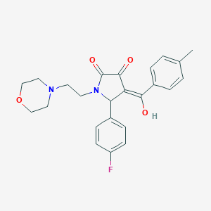 molecular formula C24H25FN2O4 B490948 (4E)-5-(4-fluorophenyl)-4-[hydroxy-(4-methylphenyl)methylidene]-1-(2-morpholin-4-ylethyl)pyrrolidine-2,3-dione CAS No. 380868-03-1