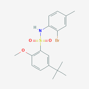 molecular formula C18H22BrNO3S B4909513 {[5-(Tert-butyl)-2-methoxyphenyl]sulfonyl}(2-bromo-4-methylphenyl)amine 