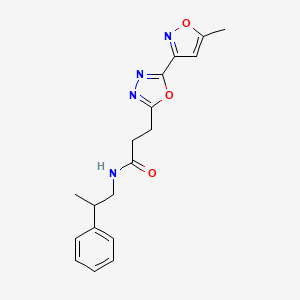 3-[5-(5-methyl-3-isoxazolyl)-1,3,4-oxadiazol-2-yl]-N-(2-phenylpropyl)propanamide