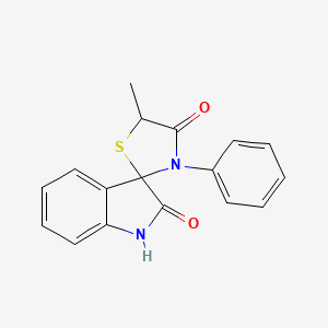 molecular formula C17H14N2O2S B4909563 Spiro[3H-indole-3,2'-thiazolidine]-2,4'(1H)-dione, 5'-methyl-3'-phenyl- CAS No. 91870-65-4