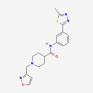 molecular formula C19H21N5O2S B4909569 1-(3-isoxazolylmethyl)-N-[3-(5-methyl-1,3,4-thiadiazol-2-yl)phenyl]-4-piperidinecarboxamide 