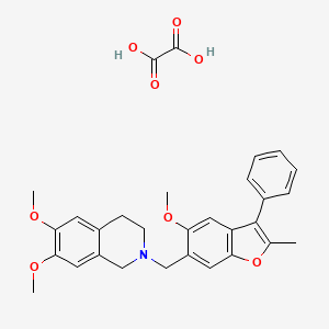 molecular formula C30H31NO8 B4909599 6,7-dimethoxy-2-[(5-methoxy-2-methyl-3-phenyl-1-benzofuran-6-yl)methyl]-3,4-dihydro-1H-isoquinoline;oxalic acid 