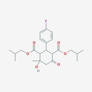 molecular formula C23H31FO6 B490960 Diisobutyl 2-(4-fluorophenyl)-4-hydroxy-4-methyl-6-oxo-1,3-cyclohexanedicarboxylate CAS No. 1005036-36-1