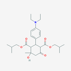 molecular formula C27H41NO6 B490961 Diisobutyl 2-[4-(diethylamino)phenyl]-4-hydroxy-4-methyl-6-oxo-1,3-cyclohexanedicarboxylate CAS No. 1005106-16-0