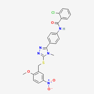 2-chloro-N-(4-{5-[(2-methoxy-5-nitrobenzyl)sulfanyl]-4-methyl-4H-1,2,4-triazol-3-yl}phenyl)benzamide