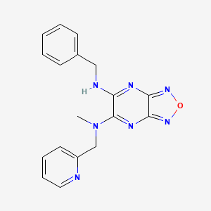 molecular formula C18H17N7O B4909619 N'-benzyl-N-methyl-N-(2-pyridinylmethyl)[1,2,5]oxadiazolo[3,4-b]pyrazine-5,6-diamine 